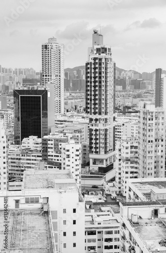 Skyline of residential district of Hong Kong city