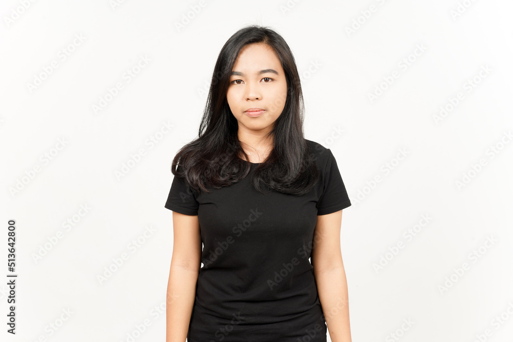 Serious face and looking at camera of Beautiful Asian Woman Isolated On White Background Serious face and looking at camera of Beautiful Asian Woman Isolated On White Background