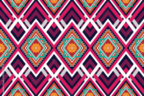 Wallpaper Mural Geometric ethnic flower pattern for background,fabric,wrapping,clothing,wallpaper,Batik,carpet,embroidery style. Torontodigital.ca