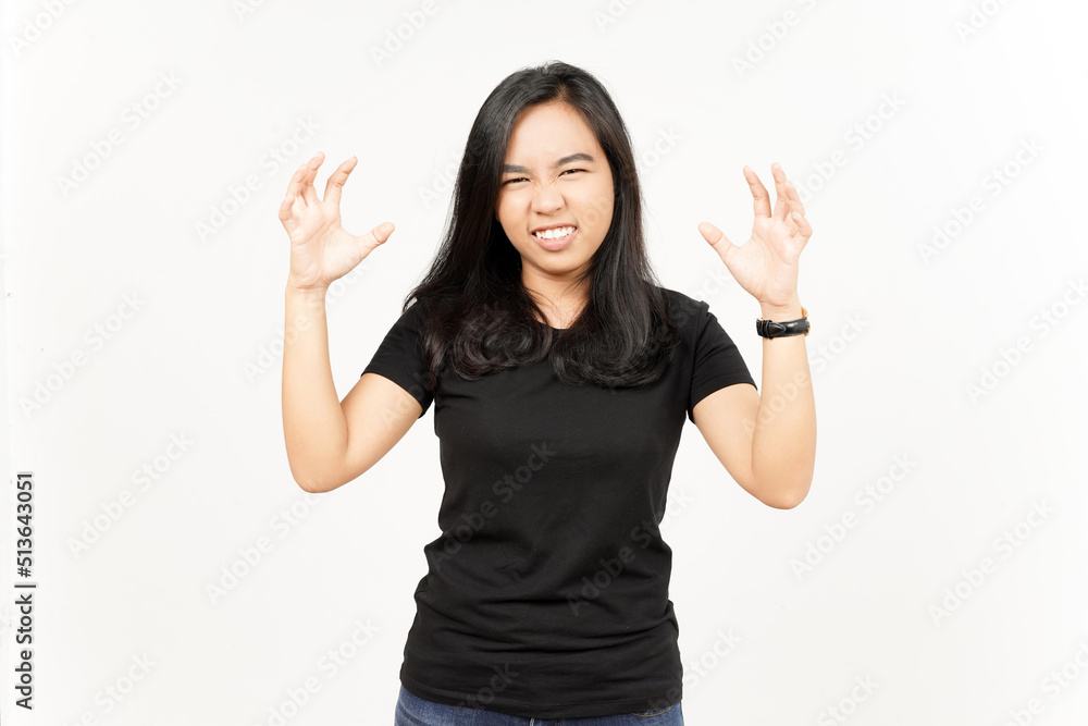 Angry gesture of Beautiful Asian Woman Isolated On White Background Angry gesture of Beautiful Asian Woman Isolated On White Background