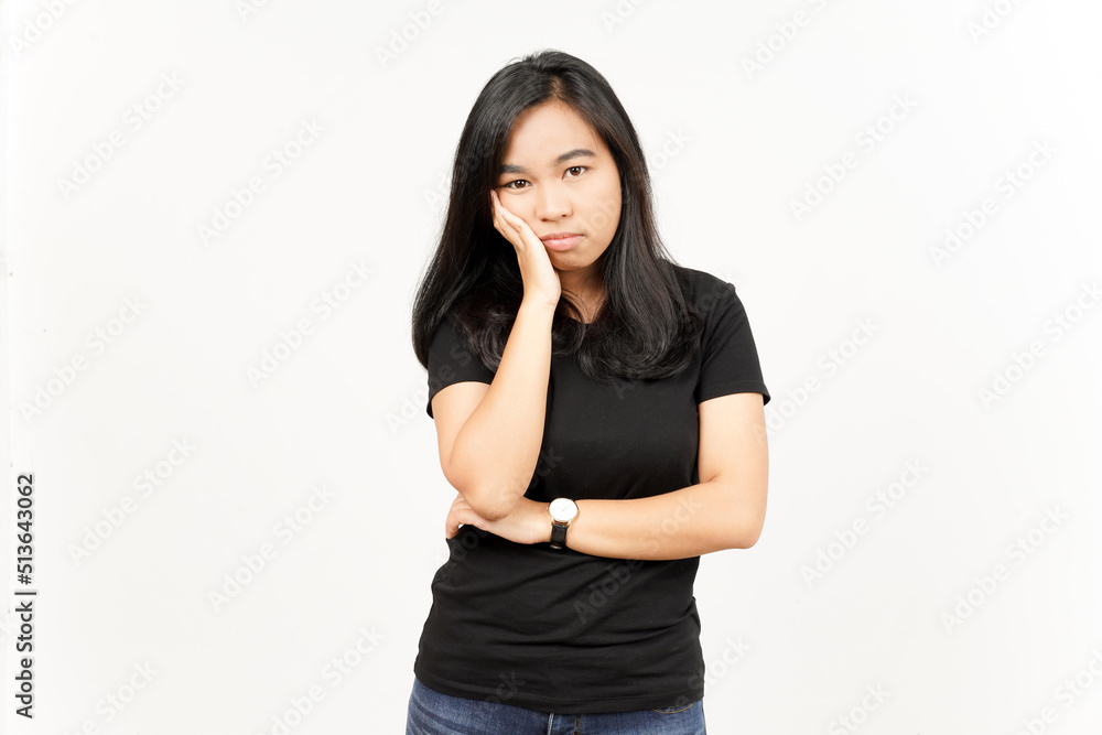 Boring gesture of Beautiful Asian Woman Isolated On White Background Boring gesture of Beautiful Asian Woman Isolated On White Background