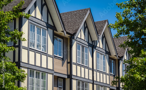 Architectural details of modern apartment building. New Modern Apartment Buildings in Vancouver BC