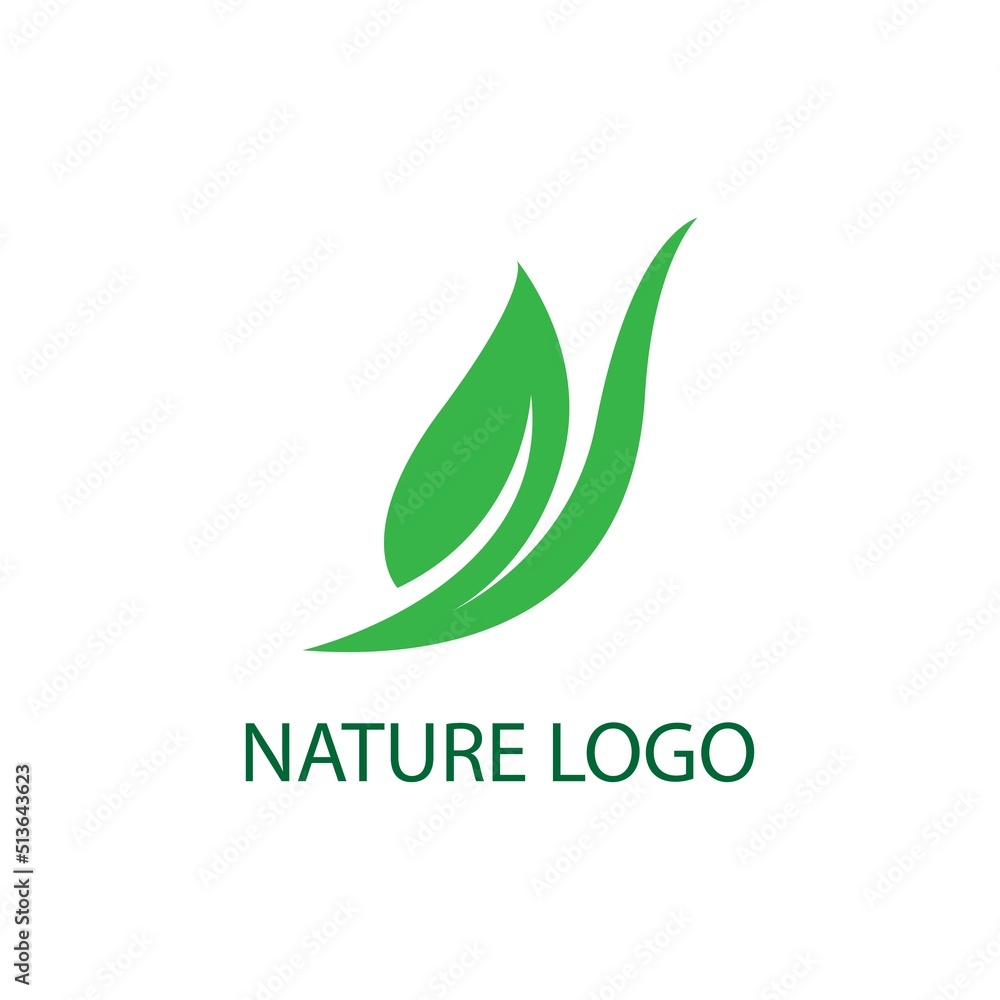 leaf nature logo concept template