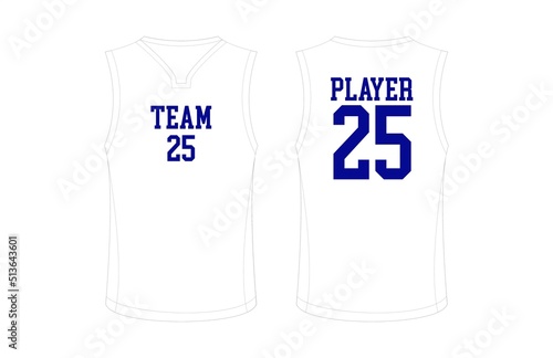 Outline Template Basketball Jersey Vector