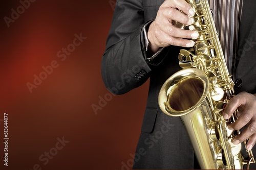 Photography Musician playing jazz music instrument. Band instruments