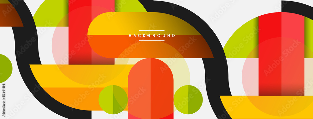 Round geometric shapes lines and circles. Vector template for wallpaper banner background or landing page Round geometric shapes lines and circles. Vector template for wallpaper banner background or landing page