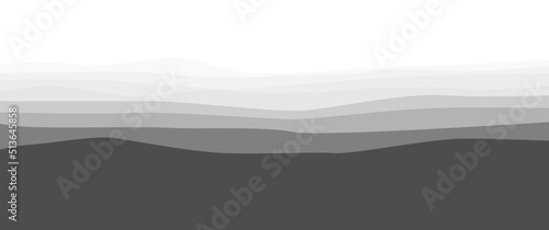 Abstract monochrome layers of sky landscape vector illustration, can be used for background, backdrop, wallpaper, desktop background, backdrop, game assets.