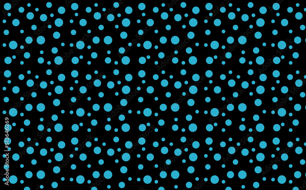 Wallpaper for wrapping paper blue dots on black background