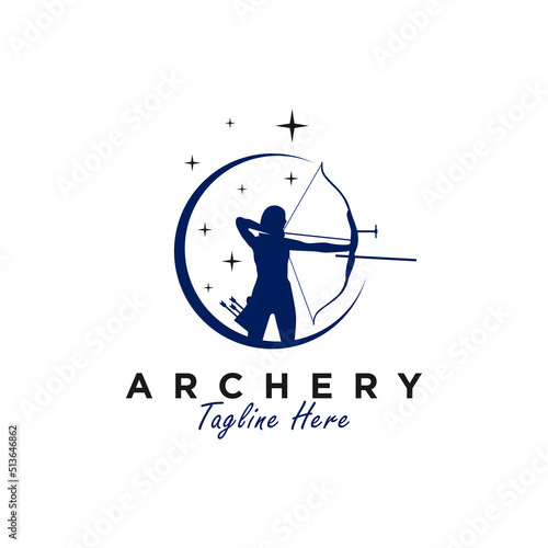 archery sports illustration logo design
