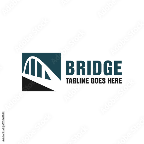 modern bridge construction illustration logo