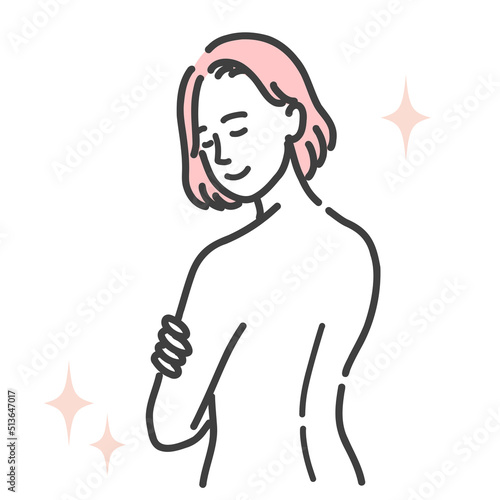 背中の綺麗な若い女性
