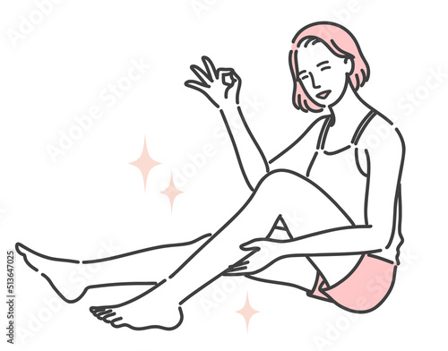 足の綺麗な若い女性
