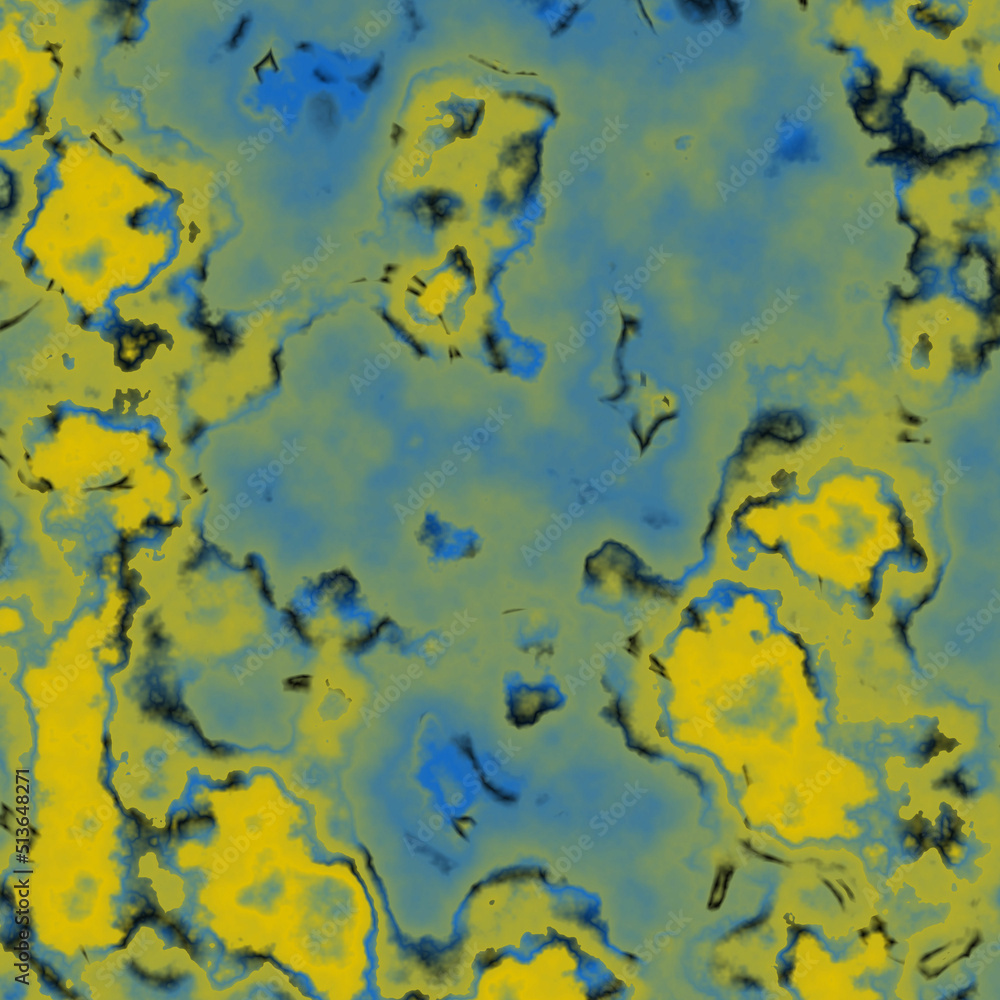 Yellow blue clouds, plasma, metal background