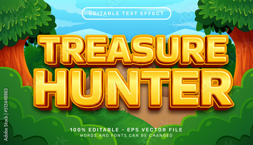 treasure hunter 3d text effect and editable text effect