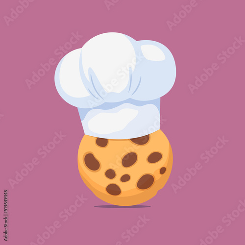 Concept Design logo of bakery with cookie and chef hat