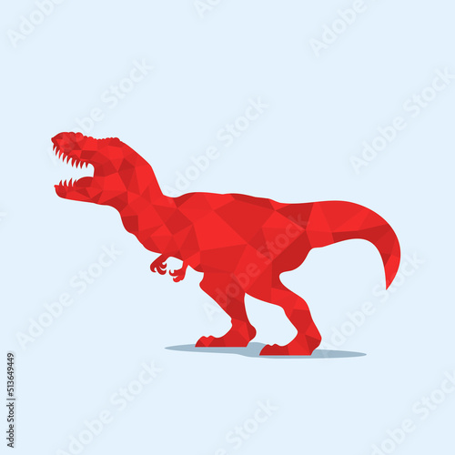 Dinosaur Low Poly Logo Icon Symbol. Tyrannosaurus rex low poly style