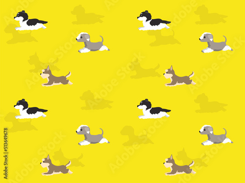Dogs Side Running Collie Seamless Wallpaper Background

