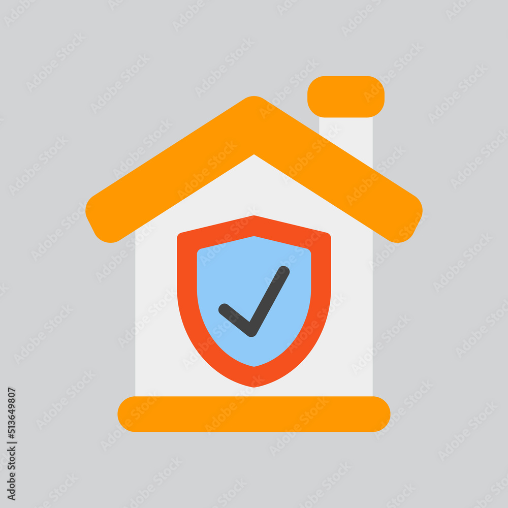 Home security icon in flat style about smart home, use for website mobile app presentation Home security icon in flat style about smart home, use for website mobile app presentation