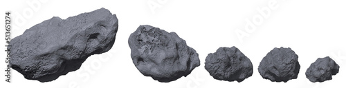 Foto Stone asteroids realistic vector illustration