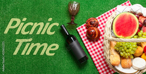 Wicker basket with tasty fo...