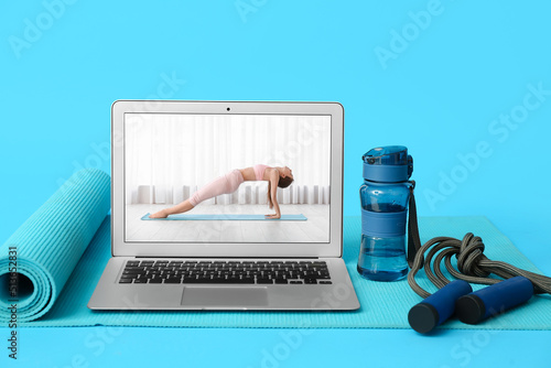 Different sport equipment a...