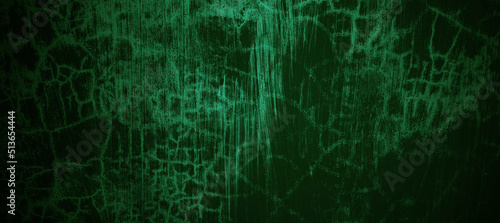 Dark green wall halloween background concept. Scary background. Horror concrete cement texture for background.
