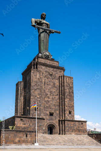 Mother Armenia woman statue with sword, soviet union architecture in Yerevan, Armenia © EwaStudio
