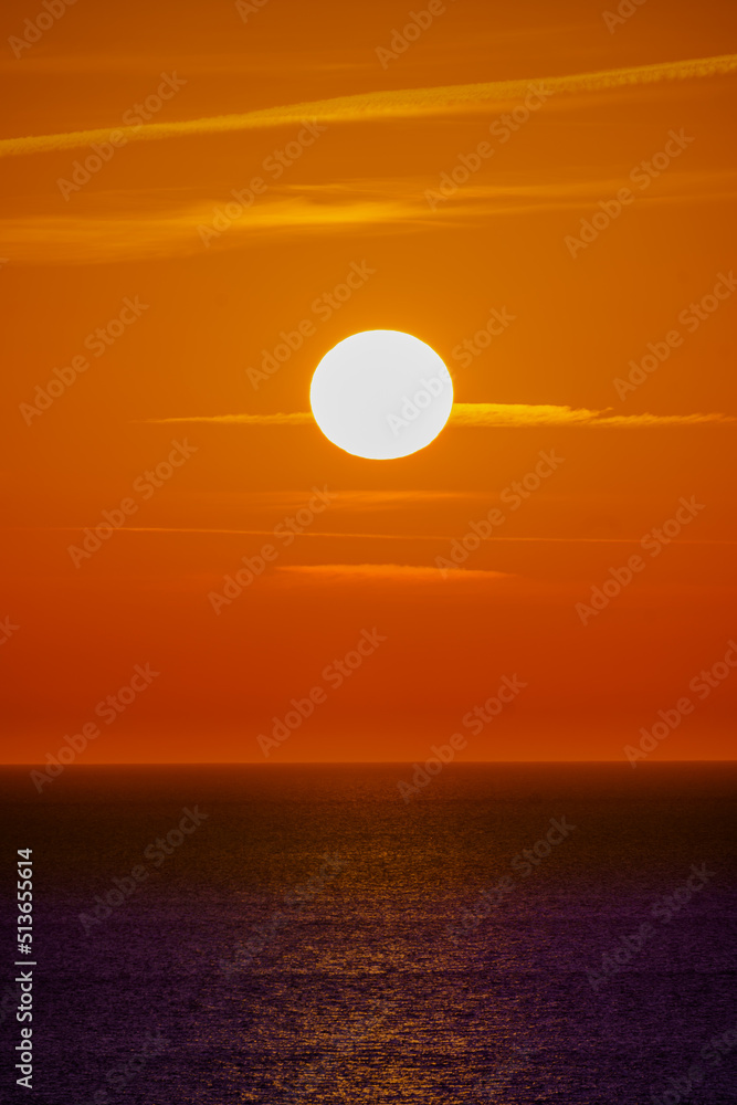 Sunset over water. Sunrise over sea Sunset over water. Sunrise over sea