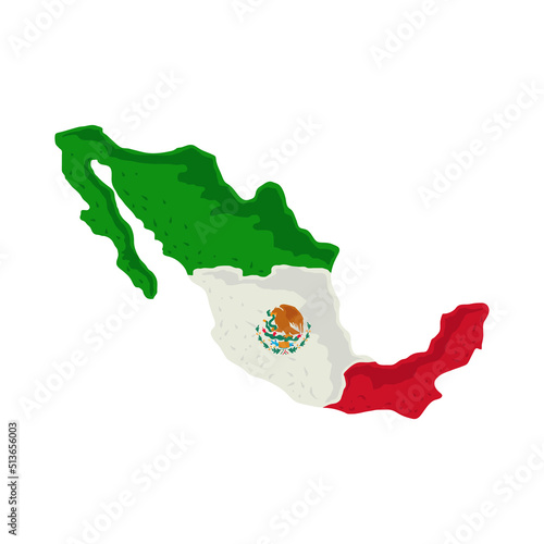 mexican map and flag