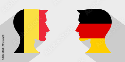 face to face concept. belgium vs germany. vector illustration