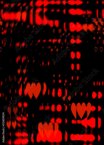 red and black background with dots