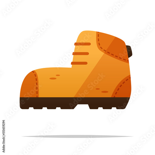 Cartoon hiking boot vector isolated illustration