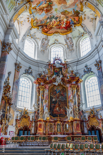  Interior of Basilica St. Alexander and St. Theodor in Ottobeuren  Germany