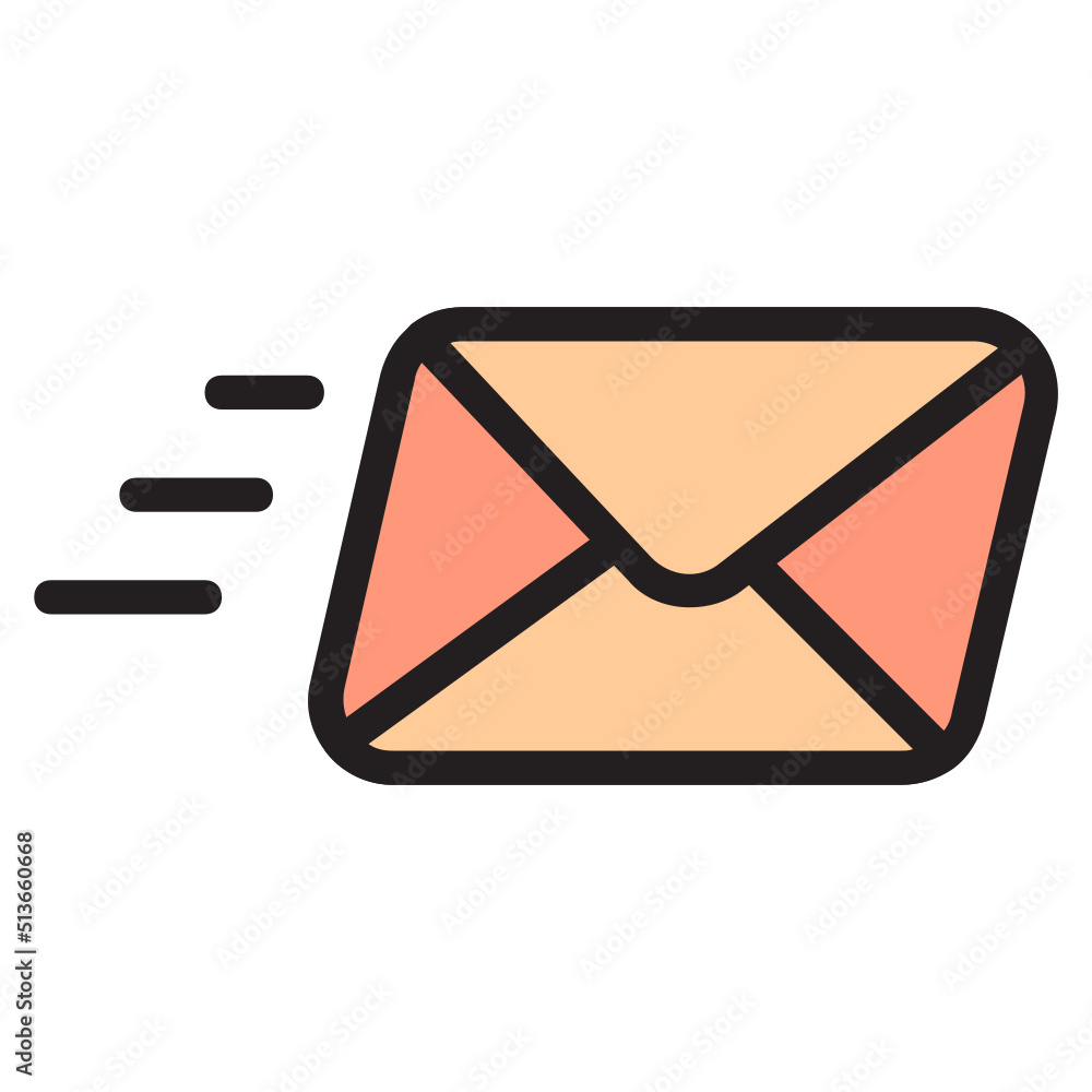 Send mail , Postal Service filled outline icon.