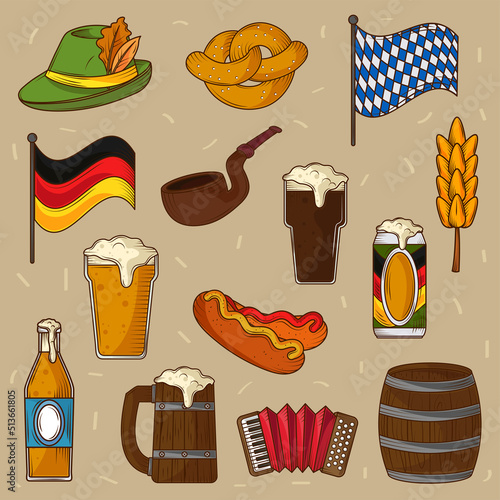 icon set of oktoberfest