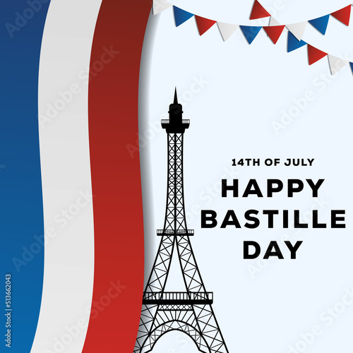 Foto gradient happy bastille day illustration design