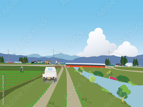 田舎の農家風景