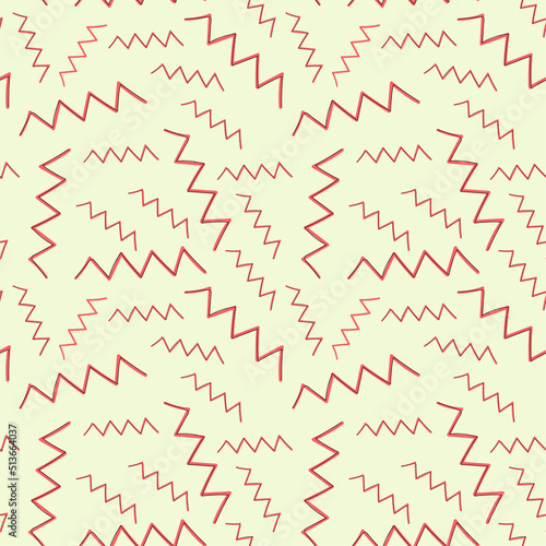 seamless linear. zigzag chevron pattern. abstract geometric texture. Stylish background in red and yellow colors.