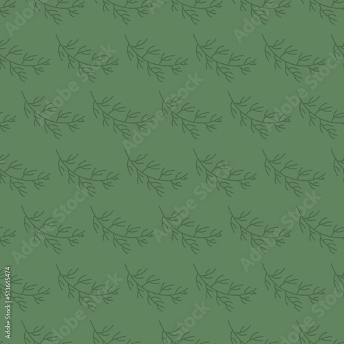 Cute botanical pattern. Seamless background in doodle style