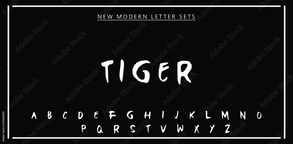 TIGER Elegant alphabet letters font and number. Classic Lettering ...