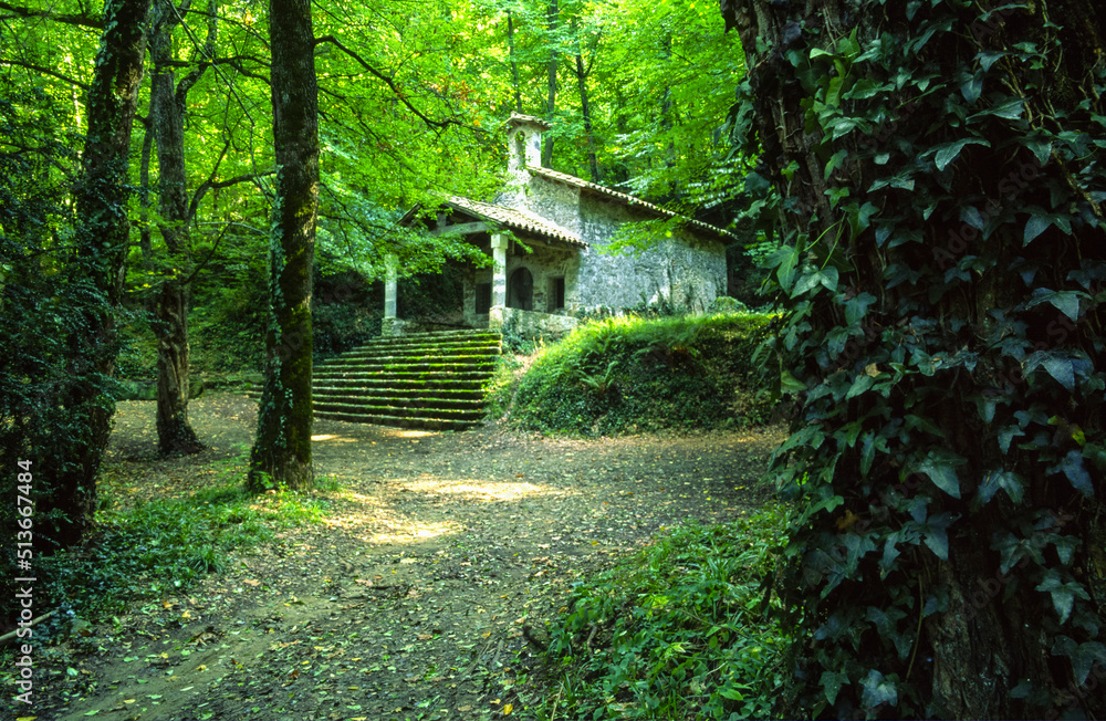 Ermita de Sant Marti del Corb. Olot. Girona.Cordillera pirenaica.Catalunya.España. Ermita de Sant Marti del Corb. Olot. Girona.Cordillera pirenaica.Catalunya.España.