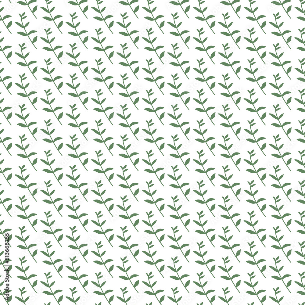 Cute botanical pattern. Seamless background in doodle style