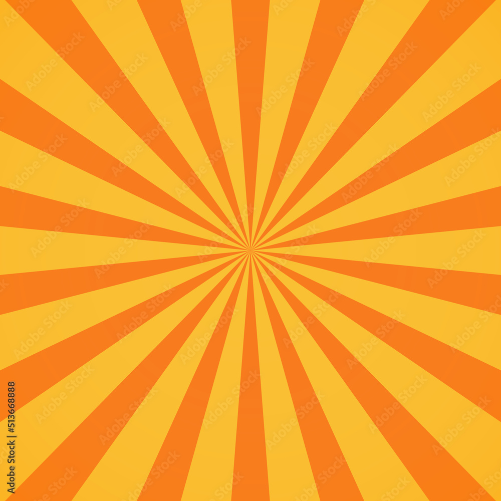 Orange Sunburst Background Retro Background With Rays Vector Stock Vector Adobe Stock