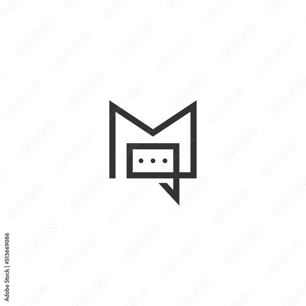 Initial m chat logo design template vector illustration Initial m chat logo design template vector illustration