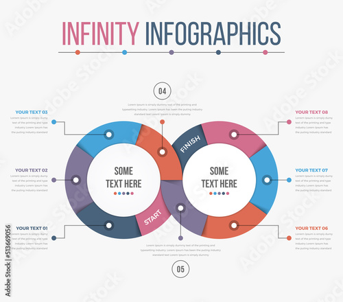 Modern Infinity Infographics with 08 Steps