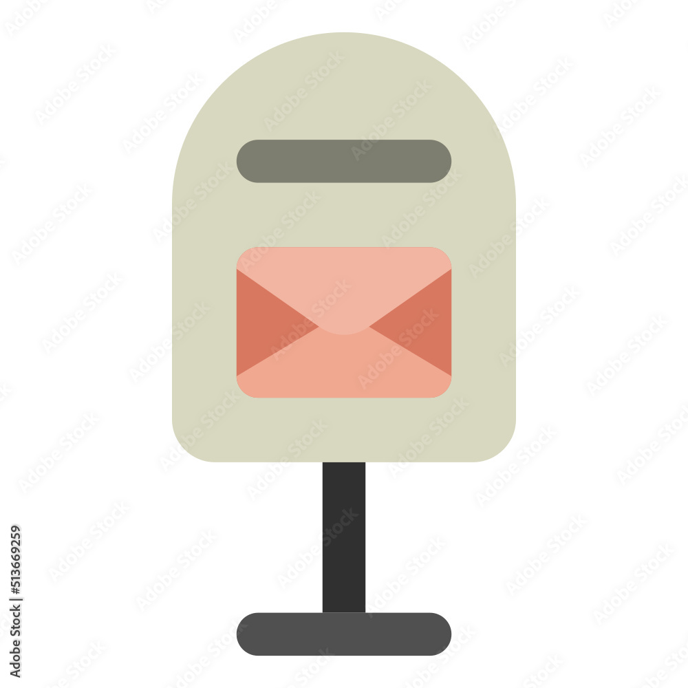 Postbox , Postal Service flat icon. Postbox , Postal Service flat icon.
