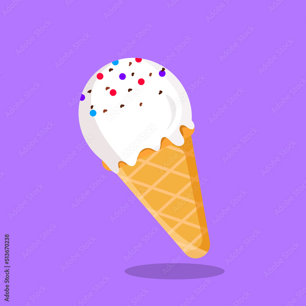 Ice cream cone cartoon icon
Ice cream cone cartoon icon