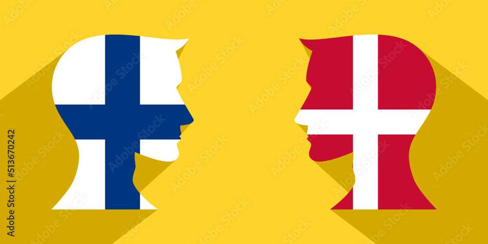 face to face concept. finland vs denmark. vector illustration face to face concept. finland vs denmark. vector illustration