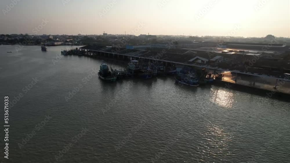 Aerial photograph of a fishing port with a drone. Aerial photograph of a fishing port with a drone.