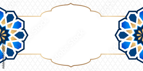 Geometric shape of Islamic banner design. Vector illustration.